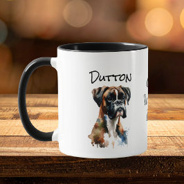 Moe boxerhond in cadeaudoosje Oma's wandelmaatje Mok