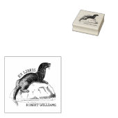 Moe Cadeaubandje met Zeeotter Ex Libris  Rubberstempel (Gestempeld)