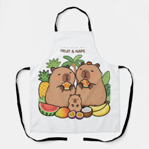 Moe Capybara Fruit & Slaapjes Schort Gelukkige C