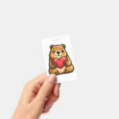 Moe Capybara met Hart Kawaii Capybara Speldje Badge (Handheld)