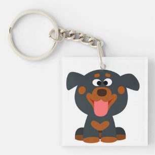 Moe cartoon baby rottweiler acrylsleutelhanger sleutelhanger