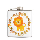 Moe cartoon leeuw mandala heupfles (Voorkant)