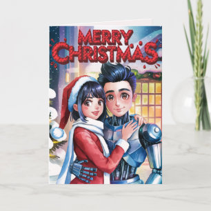 Moe Chatbot Love Vrouw + Robot Christmas Feestdagen Kaart
