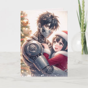 Moe Chatbot Love Vrouw + Robot Christmas Feestdagen Kaart