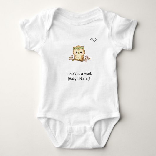 Moe Chibi Babyuil T-shirt met eigen naam (Voorkant)