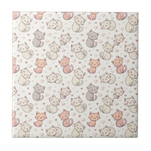 Moe Chibi Kat Patroon - Kinderen Kawaii Kitten Ont Tegeltje