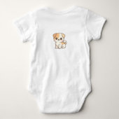 Moe Chibi Puppy Slaap Lekker Aangepaste Naam  Romper (Achterkant)