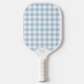 Moe cute gingham preppy stoffige blauwe pickleball paddle (Voorkant)