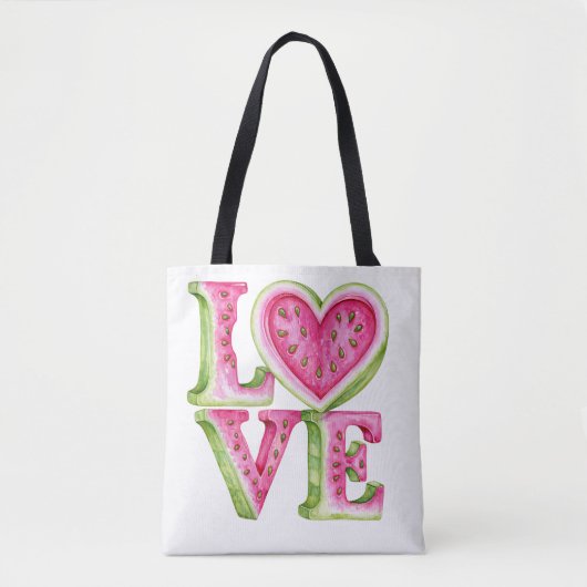 Moe design van watermeloen-liefdeshart tote bag (Voorkant)