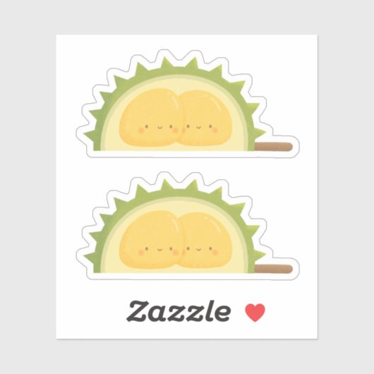 Moe Durianfruit Knuffelt met Zaden Doodle Sticker (Vel)