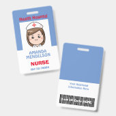 Moe en grappig gepersonaliseerd verpleegster ID-ba Badge (Voor- en achterkant)