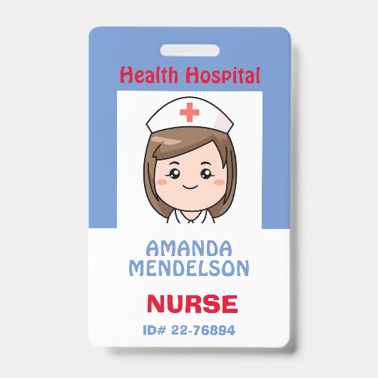 Moe en grappig gepersonaliseerd verpleegster ID-ba Badge (Voorzijde)