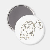 Moe en Sleepy Cartoon Turtle Magnet (Voorkant / Achterkant)