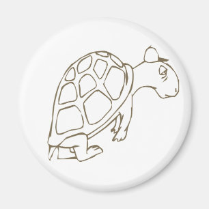 Moe en Sleepy Cartoon Turtle Magnet