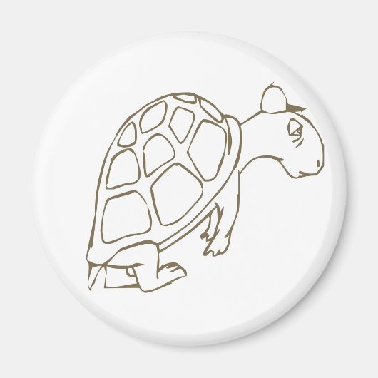 Moe en Sleepy Cartoon Turtle Magnet (Voorkant)