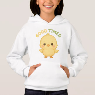 Moe Geel Kuiken Grafisch Pullover Hoodie