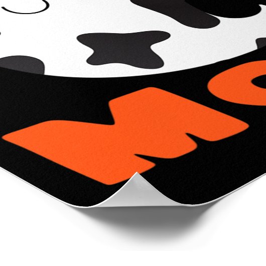 Moe! Grappige Koe Ghost Halloween Vrouwen Meisjes  Poster (Hoek)