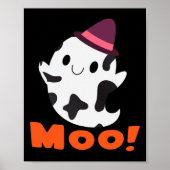 Moe! Grappige Koe Ghost Halloween Vrouwen Meisjes  Poster (Voorkant)
