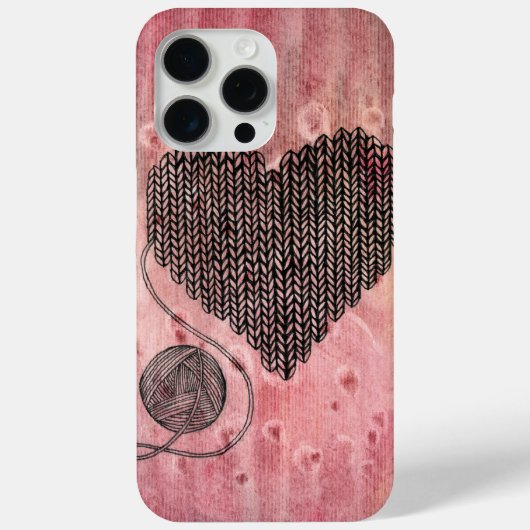 Moe Hart Van Gebreide Garens Waterverf iPhone 15 P Case-Mate iPhone Case (Achterkant)