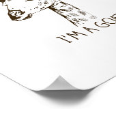 Moe ik ben een geit Grappige grafische giraffe vin Poster (Hoek)