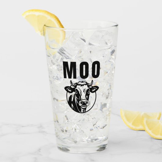 Moe ik ben een koe grappige boerderij glas (Voorkant ijs)