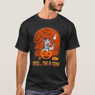 Moe ik ben Koe Halloween Geit In Enge Pompoenen Bo T-shirt