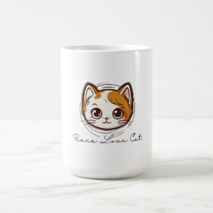 Moe illustratie van kattengezicht in cartoonstijl koffiemok