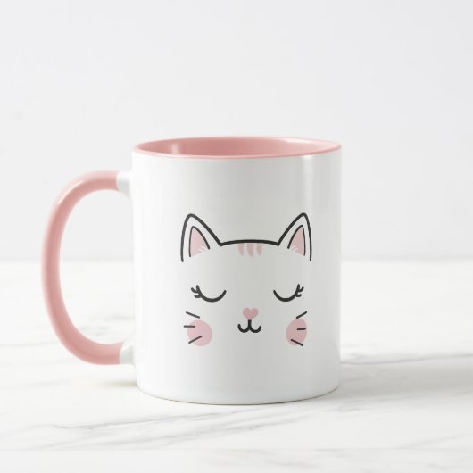 Moe Kaboutergezicht Roze & Witte Mok (Links)