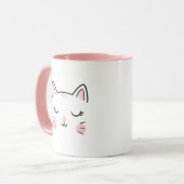 Moe Kaboutergezicht Roze & Witte Mok (Voorkant links)