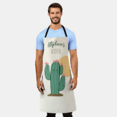 Moe Kactus Keuken Schort (Gedragen)