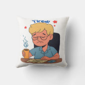 Moe kantoormedewerker Cartoon – Funny Coffee & Wor Kussen (Achterkant)