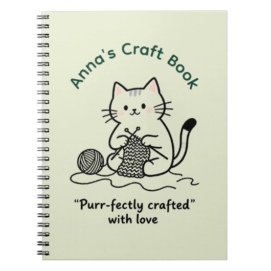 Moe Kat Breiambacht Boek Lichtgroen Design Notitieboek (Voorkant)