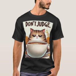 Moe Kat Genieten van een kopje koffie. T-shirt