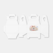 Moe Kawaii Aangepaste QR Code Kat Pastel Roze Bloe Bedankdoosjes (Uitgevouwen)