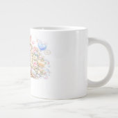 Moe Kawaii Aangepaste QR Code Kat Pastel Roze Bloe Grote Koffiekop (Rechts)