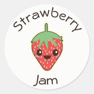 Moe Kawaii Aardbei Jam Pot Etiket