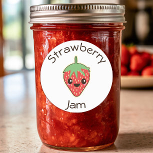 Moe Kawaii Aardbei Jam Pot Etiket