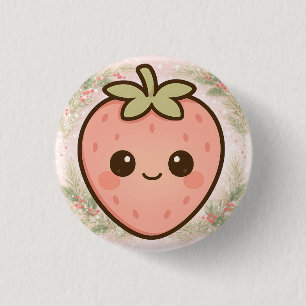 Moe Kawaii Aardbei Knop Ronde Button 3,2 Cm