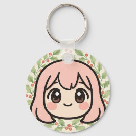 Moe Kawaii Anime Meisjesgezicht Sleutelhanger – Pa