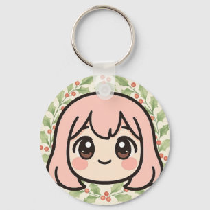 Moe Kawaii Anime Meisjesgezicht Sleutelhanger – Pa