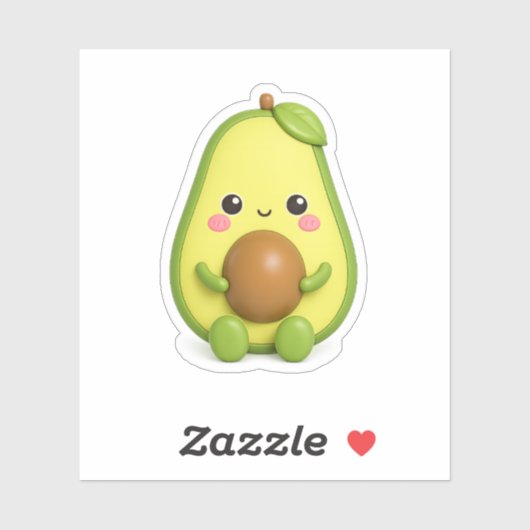 Moe Kawaii Avocado Vinyl Sticker (Vel)
