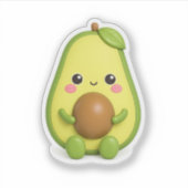Moe Kawaii Avocado Vinyl Sticker (Voorkant)