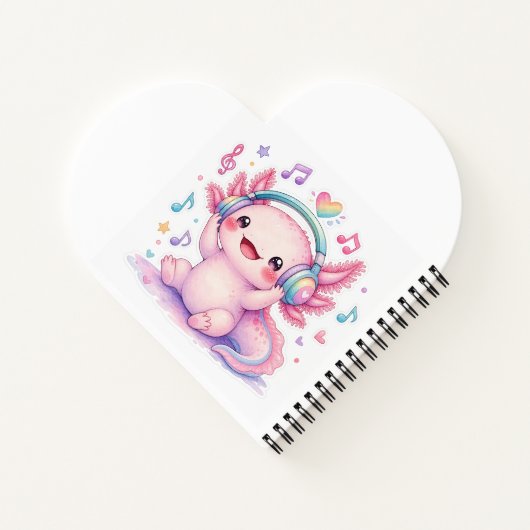 Moe Kawaii Axolotl Met Monogram Notitieboek (Achterkant)