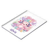 Moe Kawaii Axolotl Met Monogram Notitieboek (Linkerzijde)