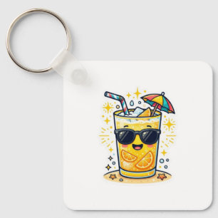 Moe Kawaii Cool Zomer Tropische Drank SungSticker Sleutelhanger