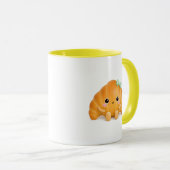Moe kawaii croissant koffiekop mok (Voorkant rechts)
