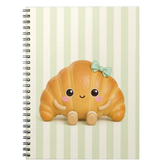 Moe Kawaii Croissant Spiraal Notebook Notitieboek (Voorkant)