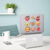 Moe Kawaii Eten Sticker (Laptop op bureau)