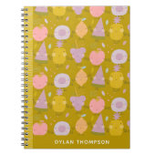 Moe Kawaii Fruitpatroon Gepersonaliseerde Naam Gro Notitieboek (Voorkant)