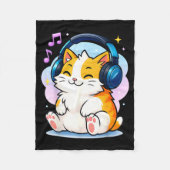 Moe Kawaii Kat Neko Grappige Muziek Kattenliefhebb Fleece Deken (Voorkant)